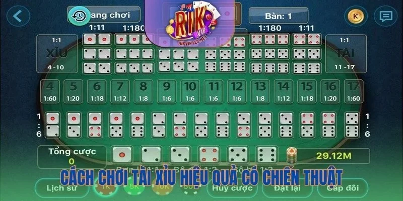 Cách chơi tài xỉu hiệu quả với chiến thuật cụ thể