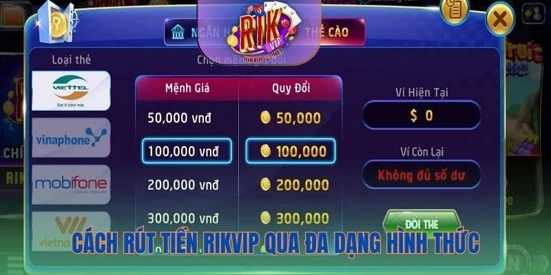 Hướng dẫn các cách thức rút tiền Rikvip an toàn
